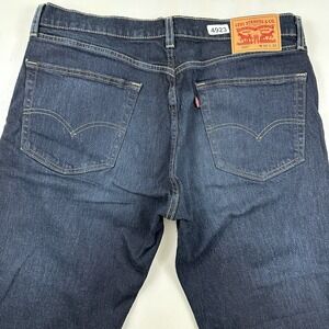 NEW Levi's 505 Denim Jeans Mens 36x32 Straight Leg Blue Dark Wash Cotton Stretch